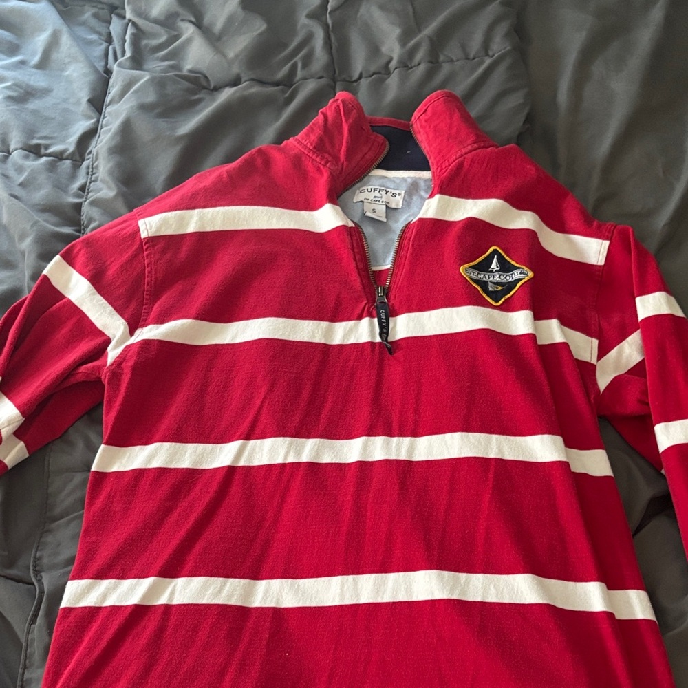 Cutter & Buck Men's Red Striped Sweater